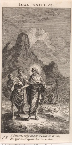 Christus verschijnt bij het Meer van Galilea by anonymous, print, 1712