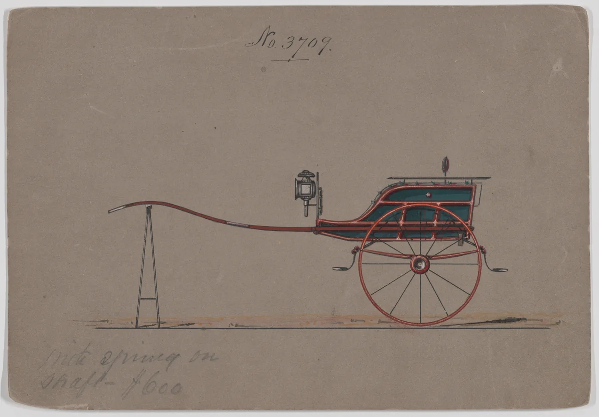 Village Cart # 3709 by Brewster & Co., drawing, 1881