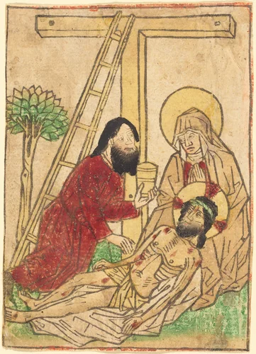 Pietà with Saint John by German 15th Century, print, 1465-1470