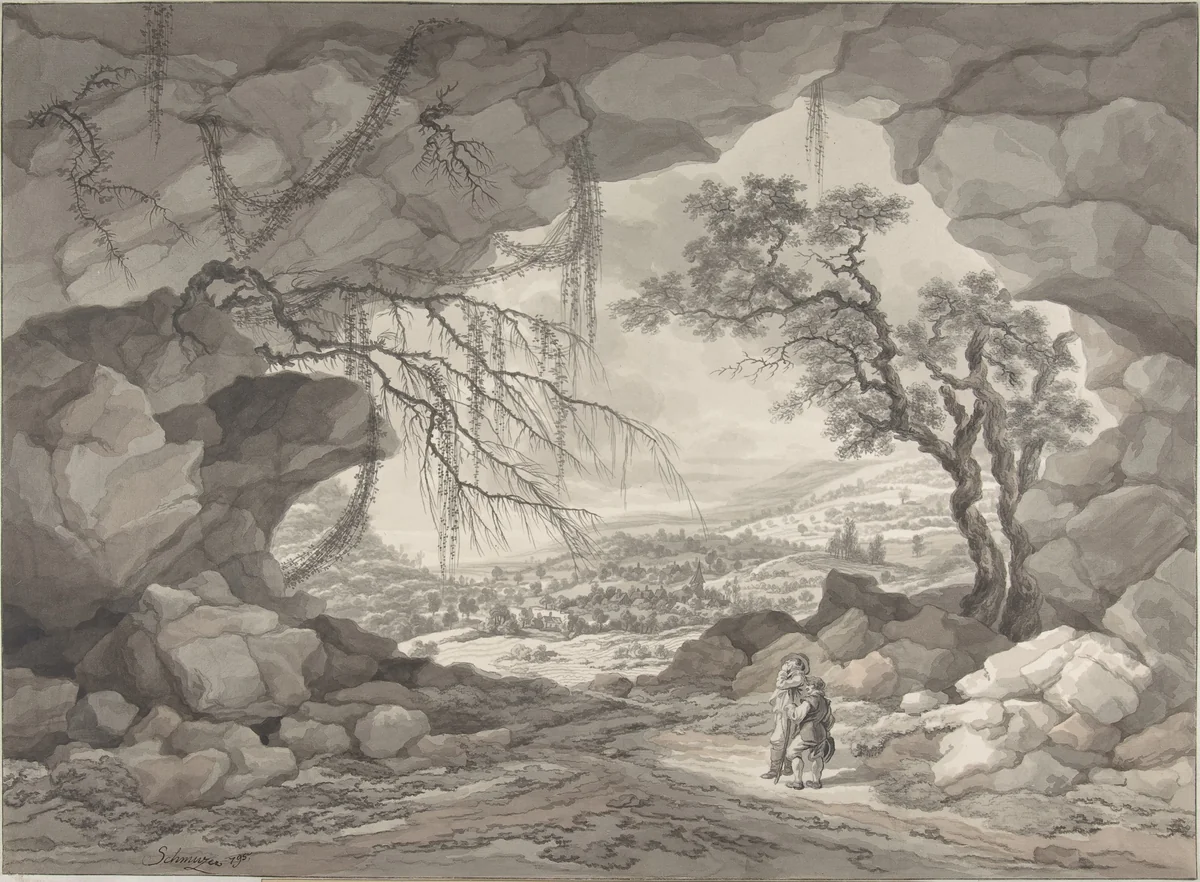 Landscape near Mödling by Jakob Matthias Schmutzer, drawing, 1796