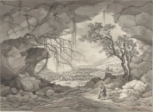 Landscape near Mödling by Jakob Matthias Schmutzer, drawing, 1796