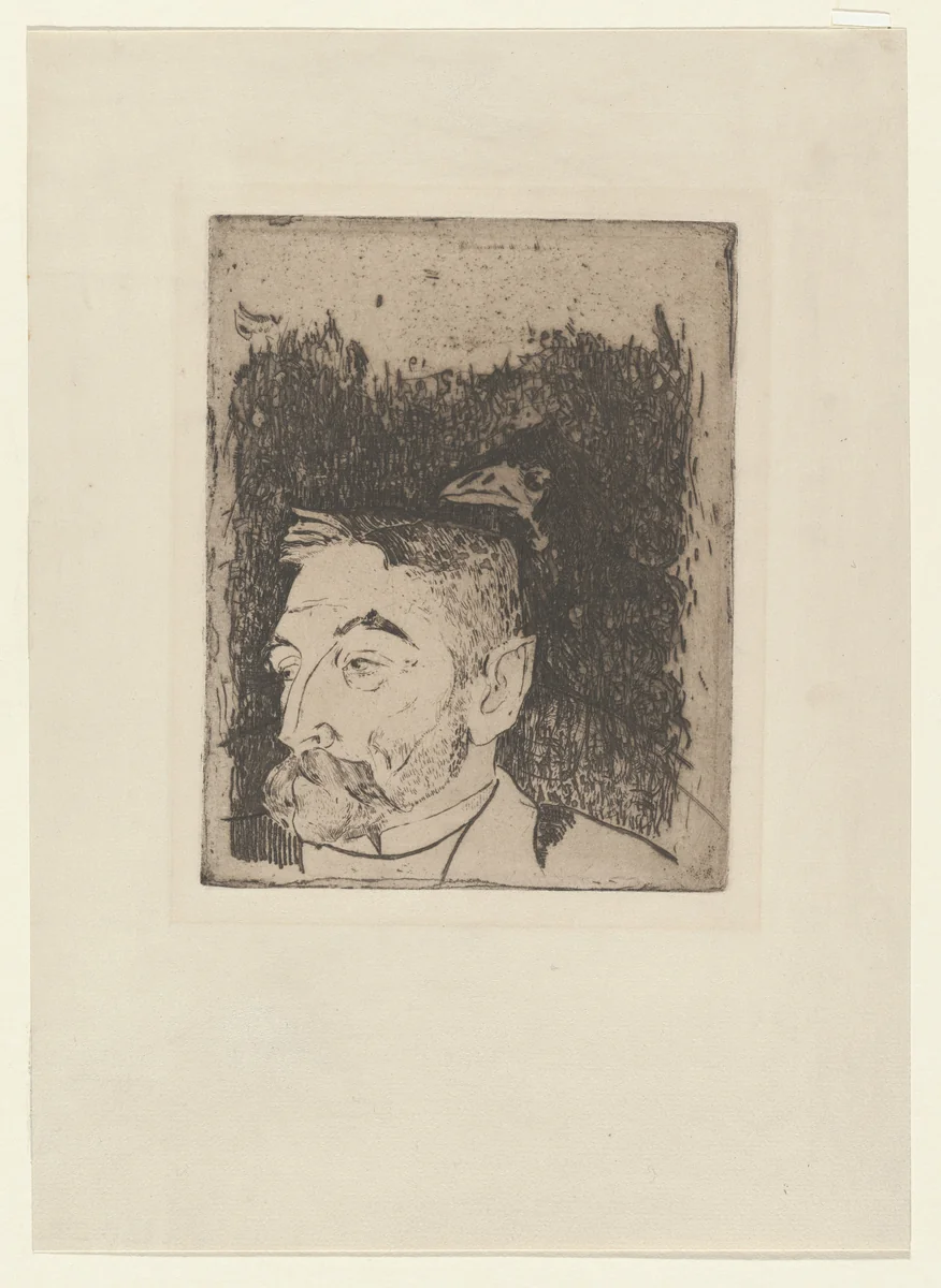 Portrait of Stéphane Mallarmé by Paul Gauguin, print, 1891