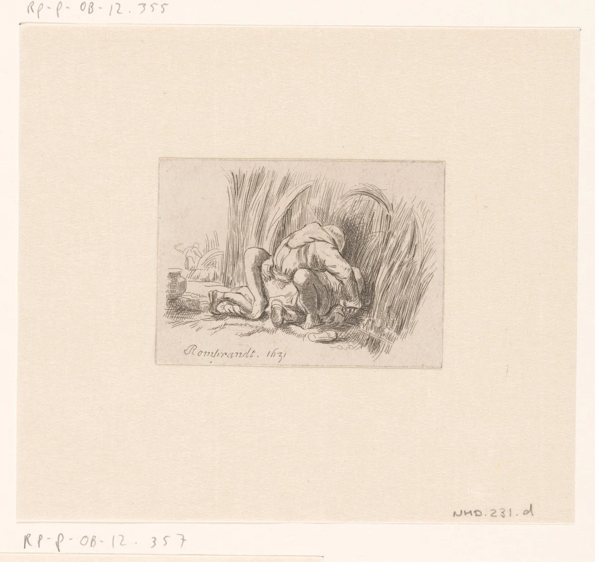 The monk in the cornfield by anonymous, print, 1646