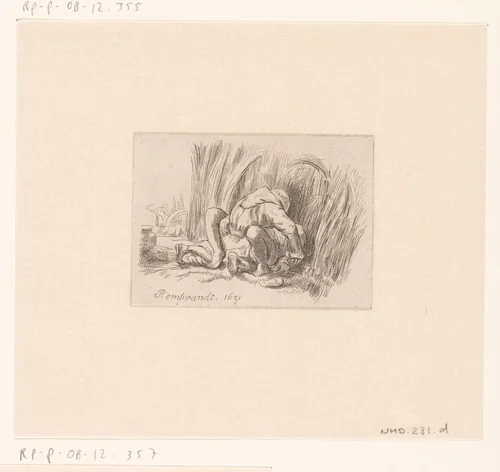 The monk in the cornfield by anonymous, print, 1646