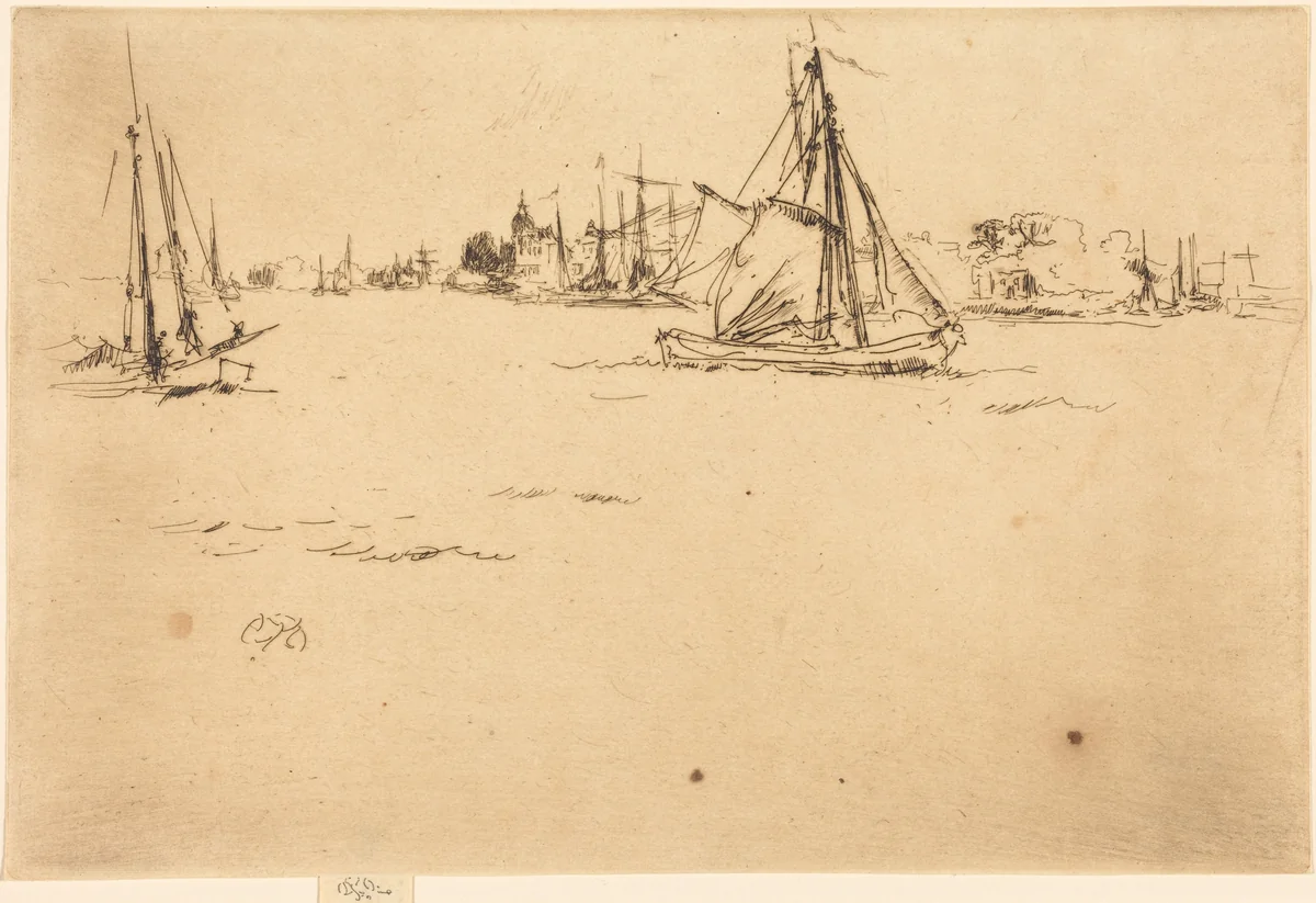 Dordrecht by James McNeill Whistler, print, 1884