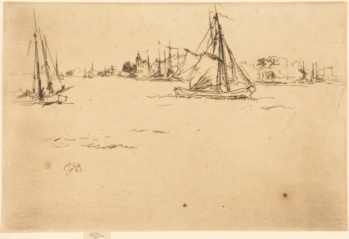 Dordrecht by James McNeill Whistler, print, 1884