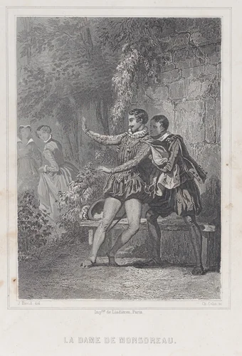 The Lady of Monsoreau (La Dame de Monsoreau) by Charles-Amédée Colin, print, 1830-1873
