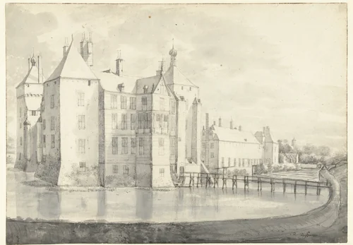 View of Kasteel Buren by Roelant Roghman, drawing, 1646-1647