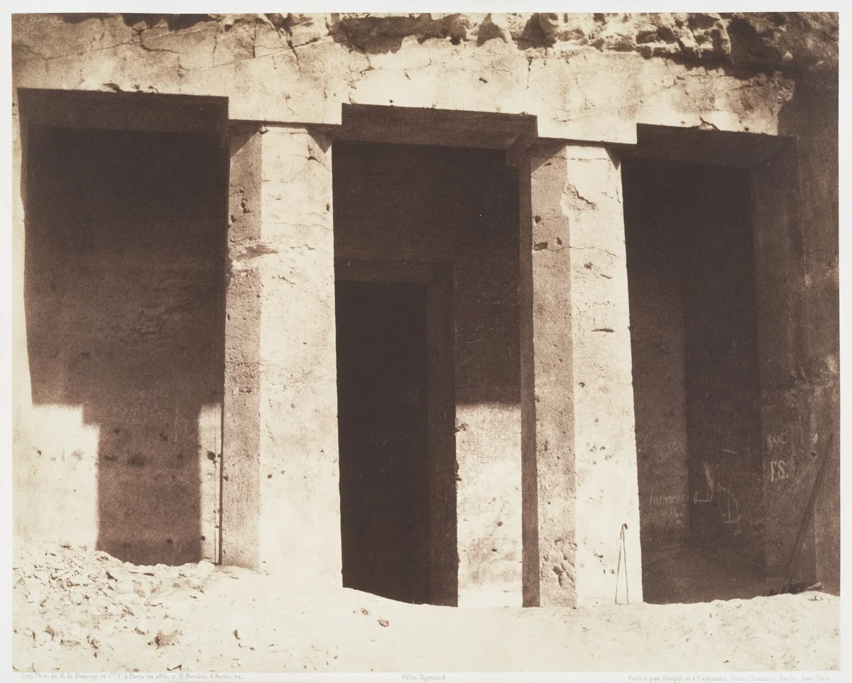 Béni Haçan, Architecture Hypogéenne, Tombeau d'Amoneï by Félix Teynard, photograph, 1851-1852
