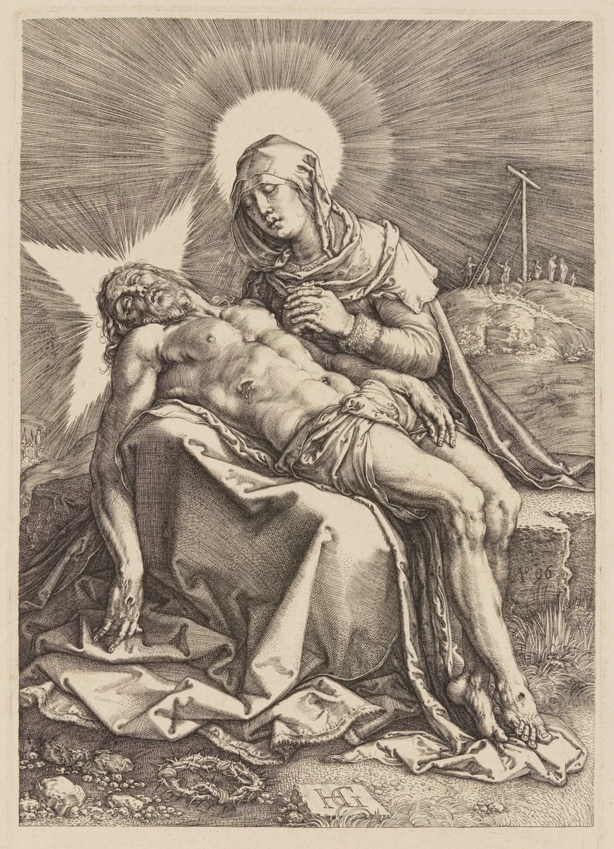 Pietà by Hendrick Goltzius, print, 1596