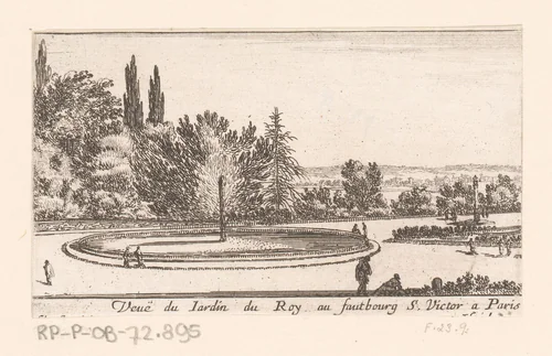 Gezicht op de koninklijke tuinen in Saint-Victor by Israël Silvestre, print, 1631-1661