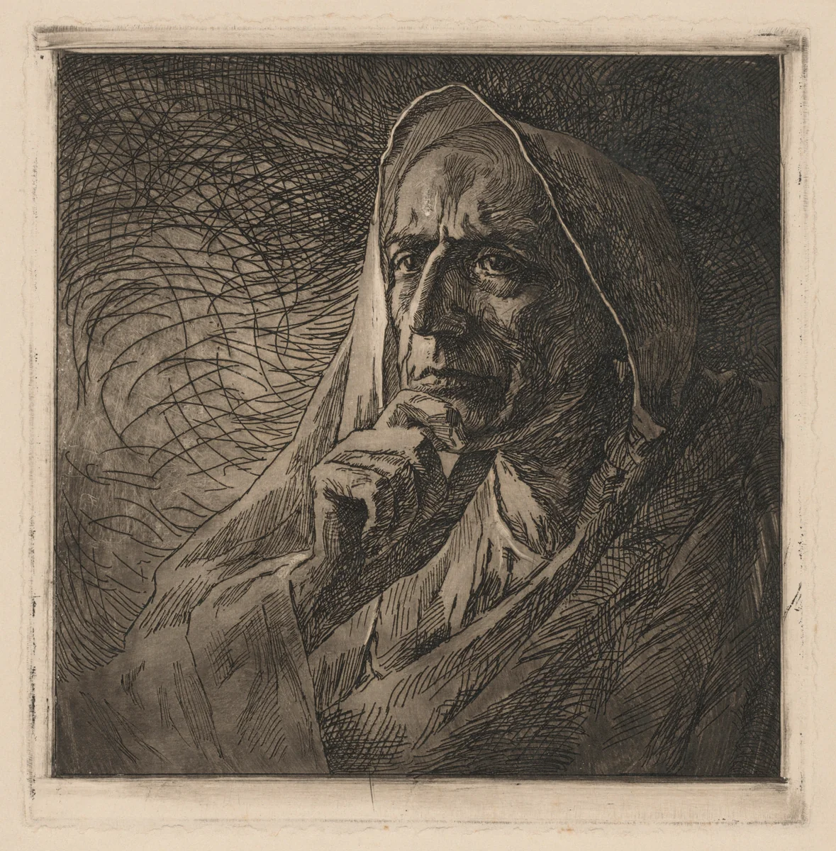 Gabriele D'Annunzio by Adolfo De Carolis, print, 1905-1915