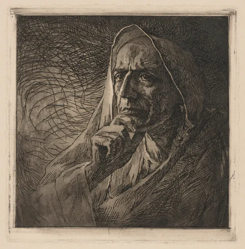 Gabriele D'Annunzio by Adolfo De Carolis, print, 1905-1915