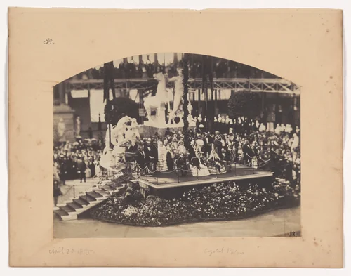 The Visit of the Emperor and Empress to the Crystal Palace by Philip Henry Delamotte, photograph, 1855