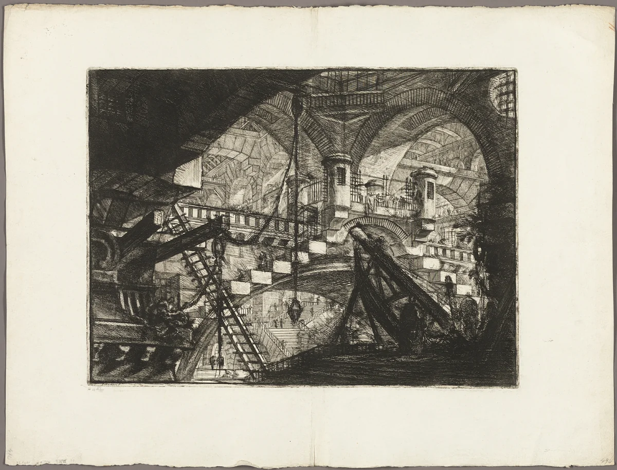 The Arch with a Shell Ornament, plate 11 from Imaginary Prisons by Giovanni Battista Piranesi, print, 1761