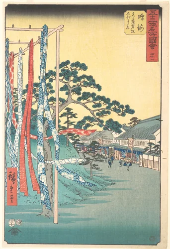 Narumi, Meisan Arimatsu Shibori Mise by Utagawa Hiroshige (歌川広重), print, 1855