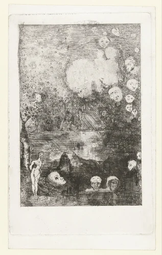Droom by Odilon Redon, print, 1878-1882