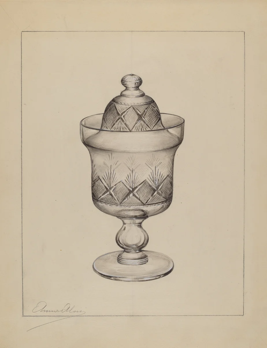 Sugar Bowl with Cover by Anna Aloisi, index of american design, 1937