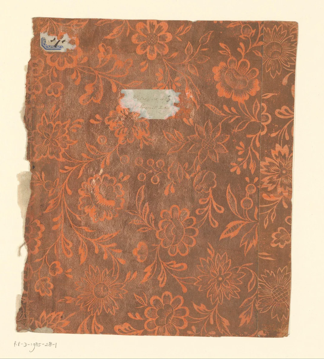 Blad met bloemen en vruchten by anonymous, other, 1700-1850