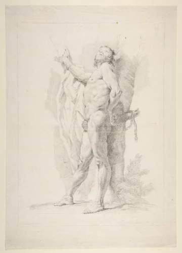 Nude Figure by Giovanni Battista Piazzetta, drawing, 1720