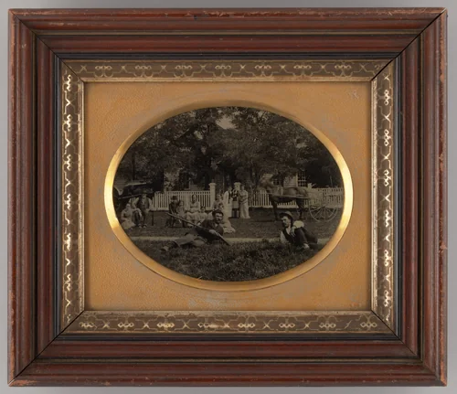 Untitled (Group Portrait of People in a Park) by Unknown maker, other, 1870