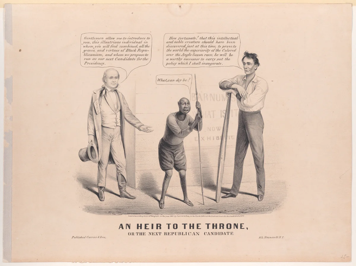 An Heir to the Throne, Or the Next Republican Candidate by Louis Maurer, print, 1860