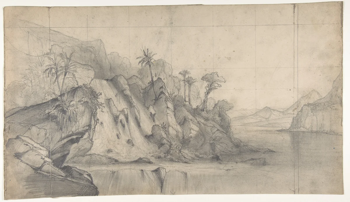 Design for a Stage Set at the Opéra, Paris (recto); Design for a doorway (verso) by Eugène Cicéri, drawing, 1828-1890