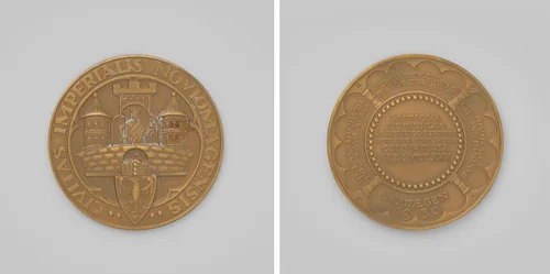 Nijmegen 700 jaar keizerlijke stad 1930 by M.P.J. Fleur, metalwork, 1930