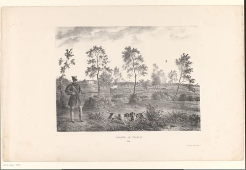 Fazantenjacht by anonymous, print, 1832-1850