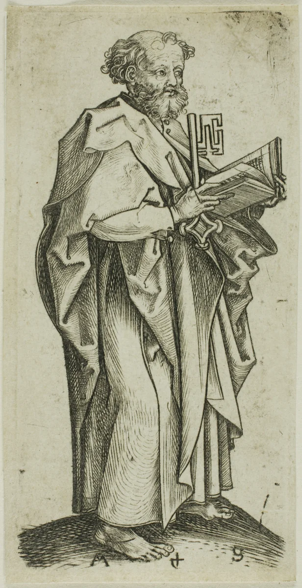 St. Peter, from Apostles by Martin Schongauer, print, 1450-1491