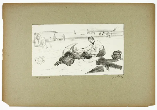 On the Beach by Georges-William Thornley, print, 1889-1890