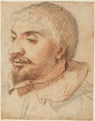 Head of a Man by Italian 17th Century, drawing, 1600