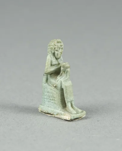 Amulet of Isis Holding Horus by Egyptian, metalwork, -700--1