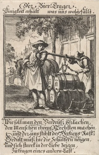 Bierdrager by Jan Luyken, print, 1711