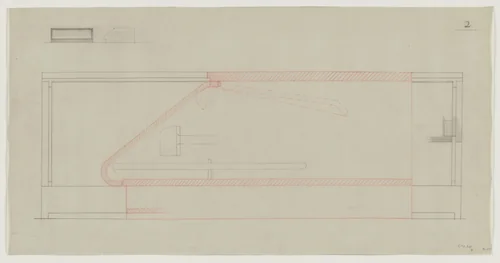 Design for Telefunken Record Player, Elevations and section by Lilly Reich, mies van der rohe archive, 1938