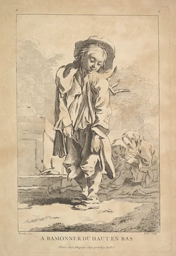 Sweeping from Top to Bottom by Jacques-Philippe Le Bas, print, 1707-1783
