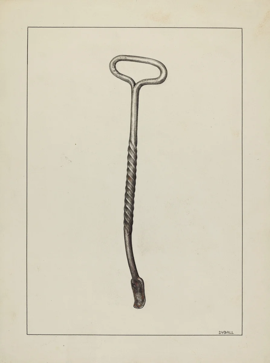 Stove Lid Lifter by Adelaide Dyball, index of american design, 1937