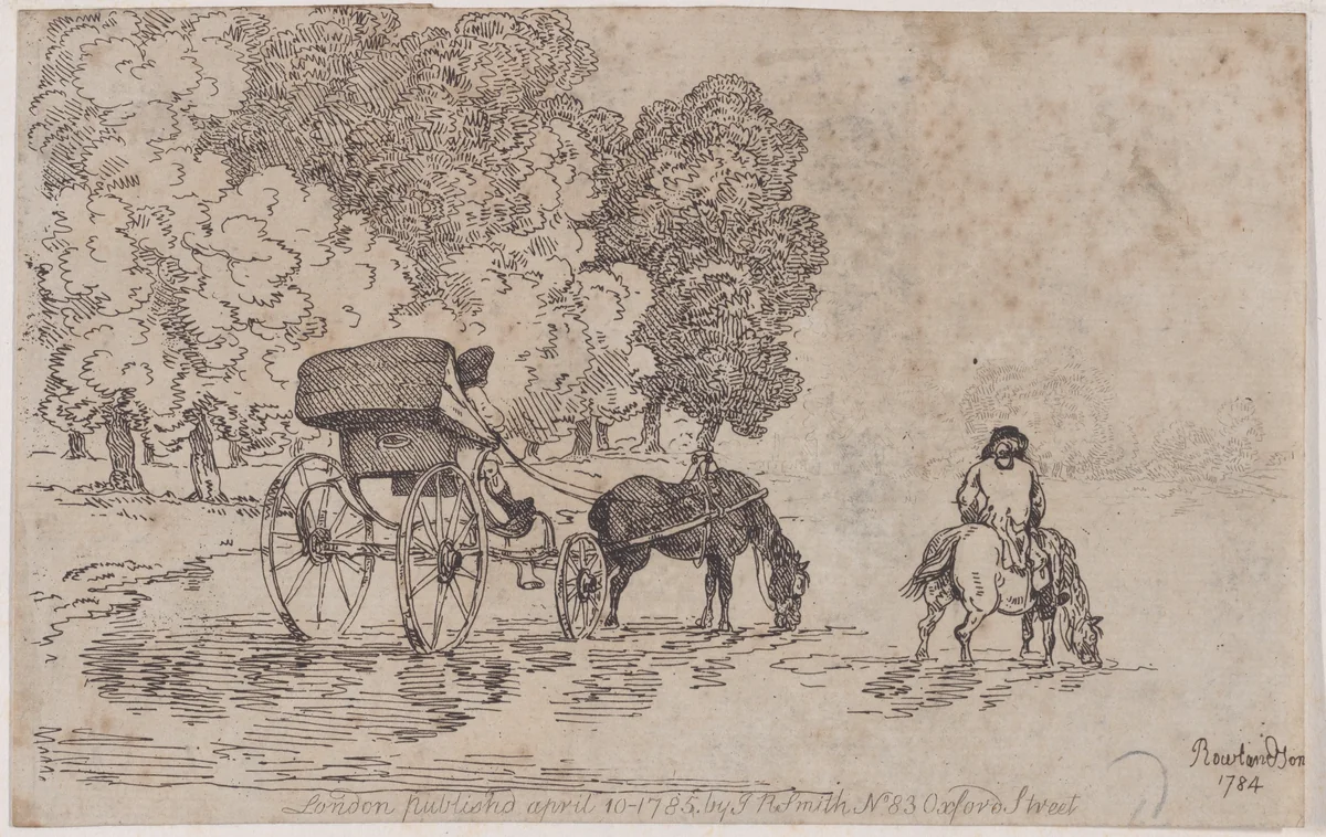 Four Wheel Chaise by Thomas Rowlandson, print, 1785