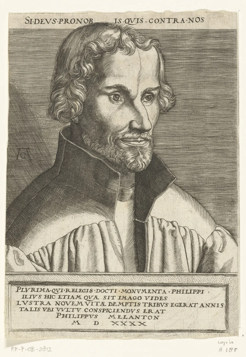 Portret van Philipp Melanchthon by anonymous, print, 1540-1610