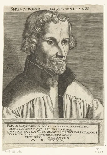 Portret van Philipp Melanchthon by anonymous, print, 1540-1610