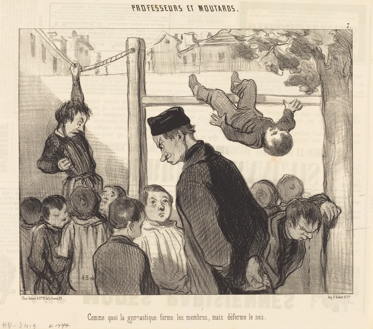 Comme quoi la gymnastique forme les membres... by Honoré Daumier, print, 1845