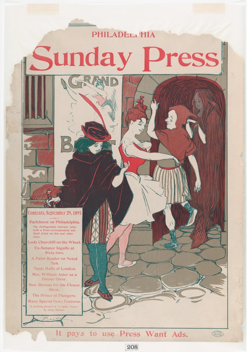 Philadelphia Sunday Press: September 29th by George Reiter Brill, print, 1895