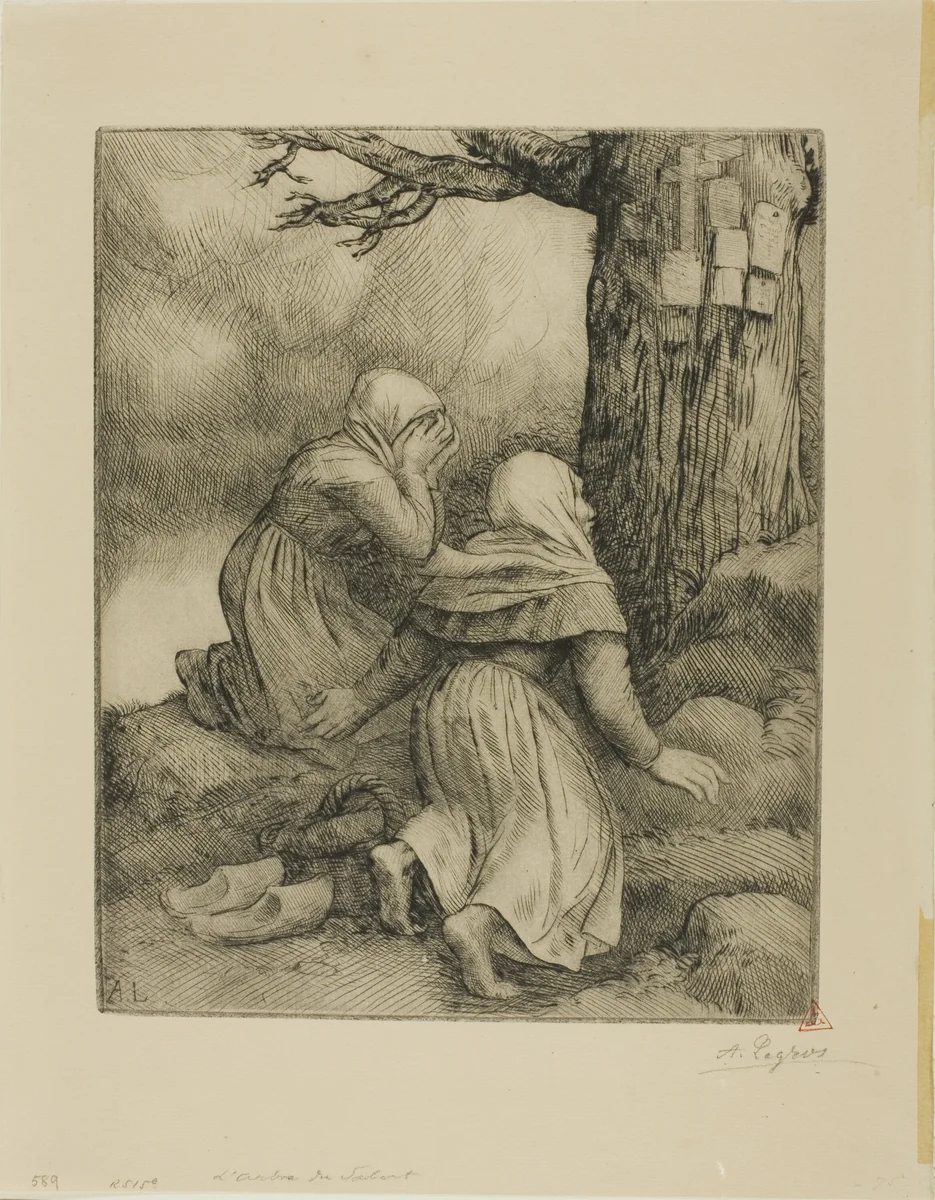 The Tree of Salvation by Alphonse Legros, print, 1875-1885