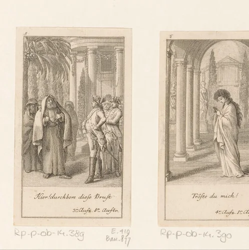 Gesprek tussen de oude brahmaan en de generaal by Daniel Nikolaus Chodowiecki, print, 1782