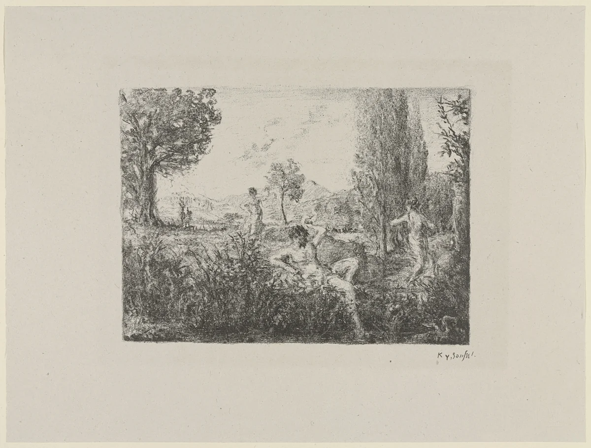Pastoral (Pastorale) from Essai dur l'histoire de la lithographie en France. Les Peintures lithographes de Manet à Matisse. Album de lithographies originales. by Ker Xavier Roussel, print, 1924