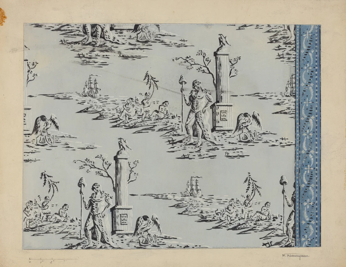 Wall Paper and Border by Nicholas Acampora, index of american design, 1937