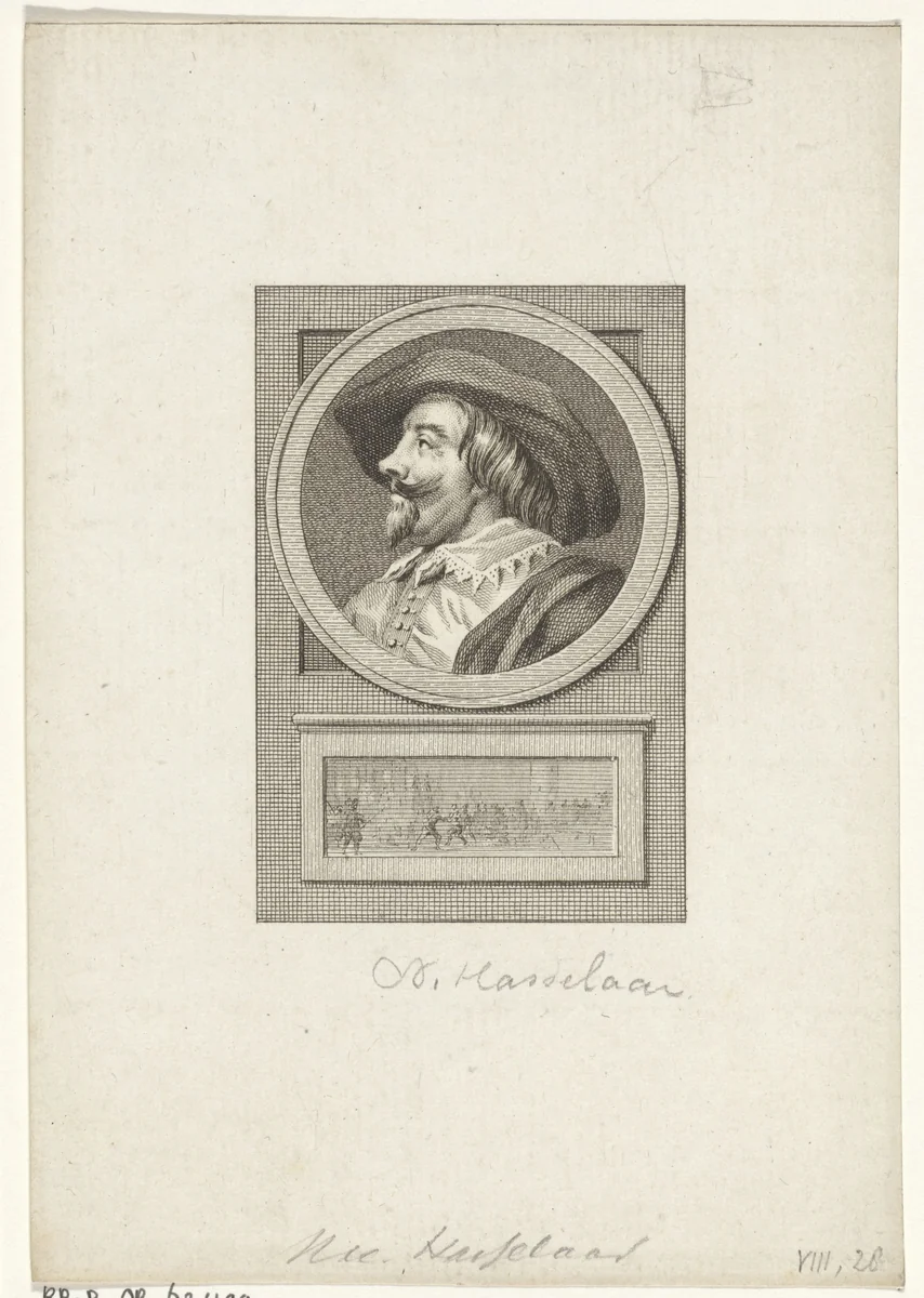 Portret van Nicolaas Hasselaar by Reinier Vinkeles, print, 1783-1795