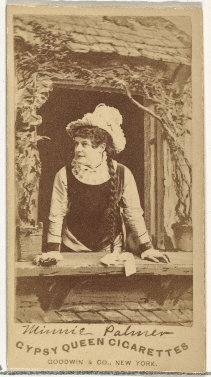 Minnie Palmer, from the Actors and Actresses series (N171) for Gypsy Queen Cigarettes by Goodwin & Company, photograph, 1886-1890