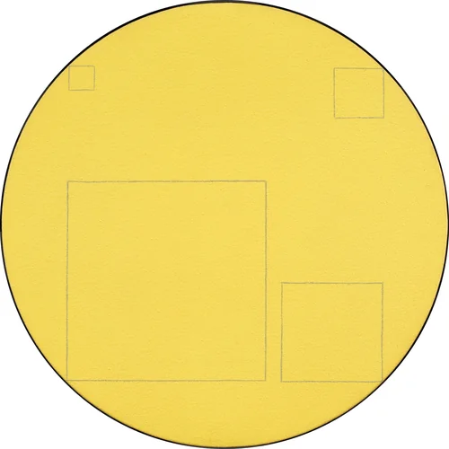 Four Squares within a Circle by Robert Mangold, painting, 1975