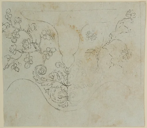 Design for the Decoration of the Barrel Tang Surround of a Firearm by Nicolas Noël Boutet, drawing, 1772-1830